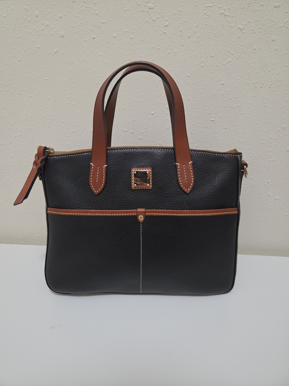 Dooney & Bourke Black Pebble Leather Bag-Small Daniele - Picture 3 of 6